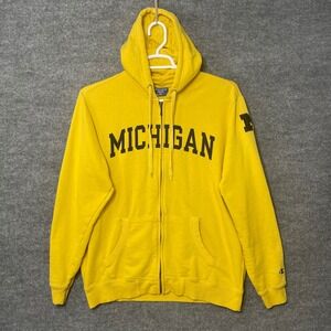 Champion Michigan Wolverines Full Zip Hoodie Maize Mens XL Go Blue Heritage
